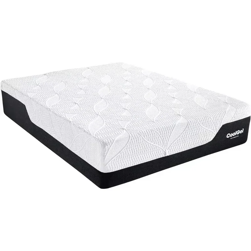 Cool Gel Memory Foam 14Inch Mattress with Bonus Pillow, CertiPUR-US Certified, Mattress in a Box, White