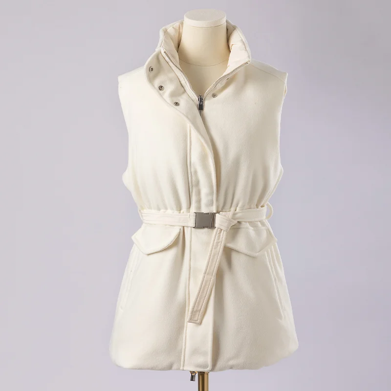 K1782W جودة عالية الأبيض بطة أسفل سترة مقنعين أسفل سترة للنساء سترة مبطنة دافئة