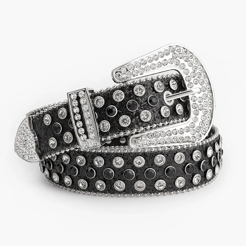 

Rhinestone street style belt, stylish beaded decoration