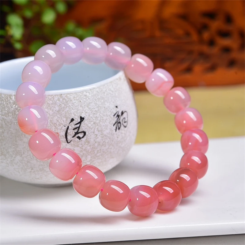 

10MM Natural Yanyuan Agate Bead Bracelet Handmade Crystal Quartz Jewelry Stretch Bangle Children Birthday Gift 1PCS