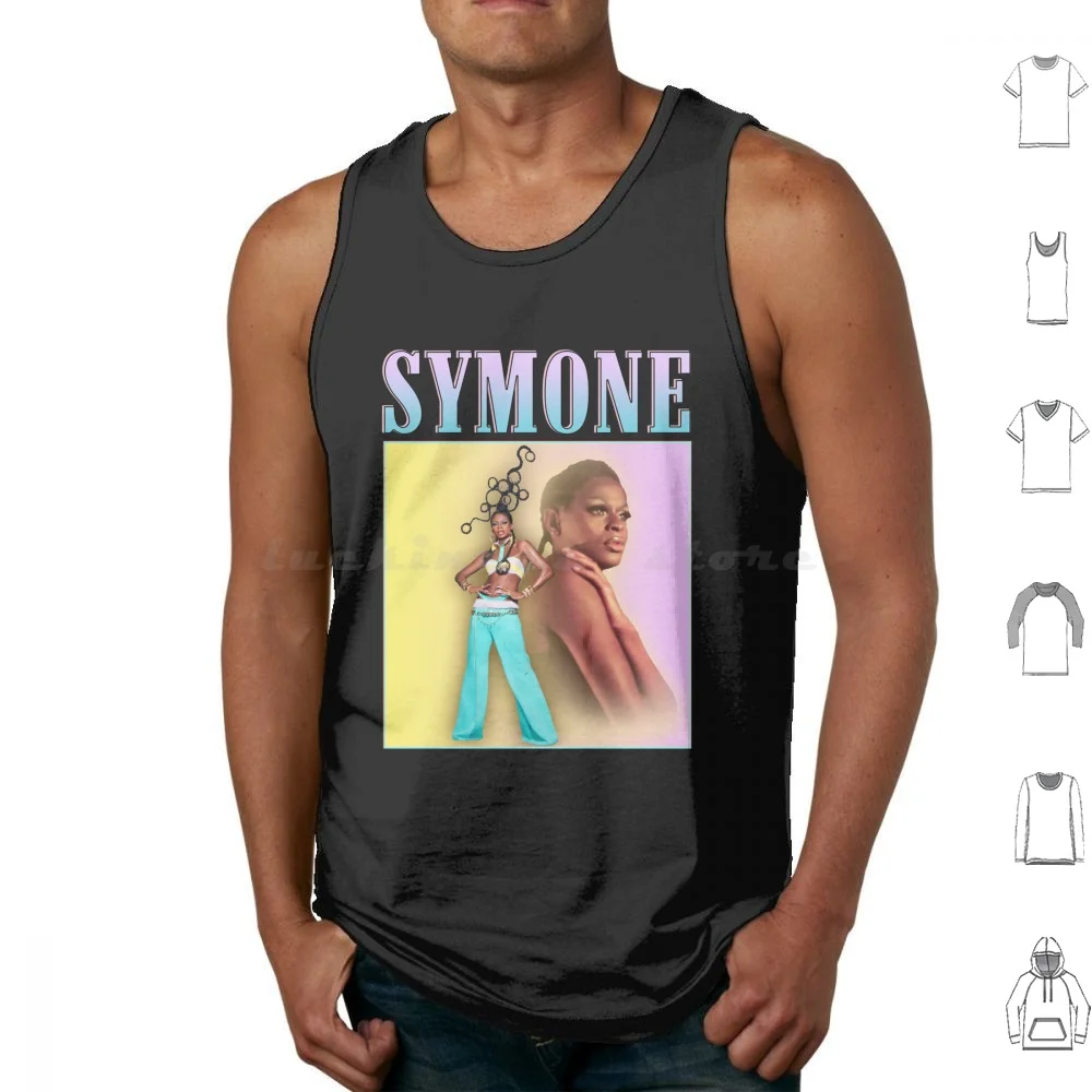 Symone Vintage Retro Design Tank Tops Vest Sleeveless Symone Season 13 Rupauls Yellow Pastels Drag Queen Rupauls Drag Race