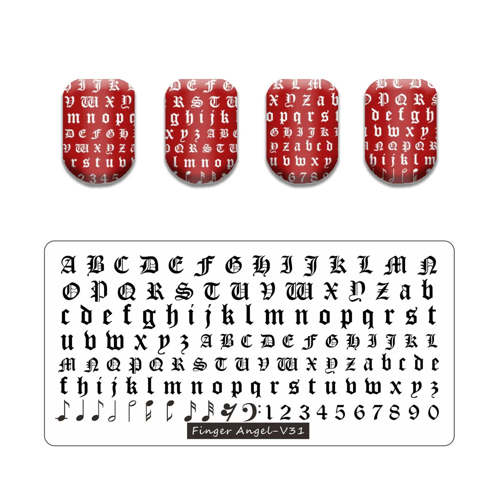 Palm Leaf Nail Stamping Plate Flower Stripe Nail Stamp Templates Leaves Floral Printing Stencil Line Lace Letter Skull Poker