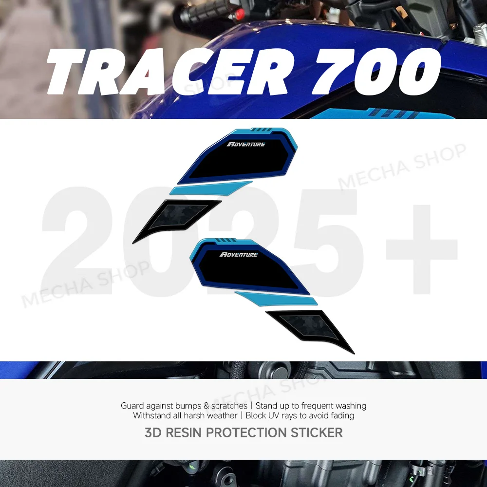 For Tenere 700 2025 Accessories T700 Motorcycle Fuel Tank Traction Pad 3D Resin Sticker Tank Pad Protection Kit