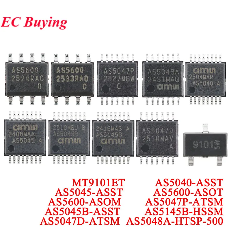 10Pcs/1pc AS5600 AS5047P AS5048A AS5040 AS5045 AS5045B AS5145B AS5047D MT9101ET Magnetic Rotary Position Sensor Encoder IC Chip
