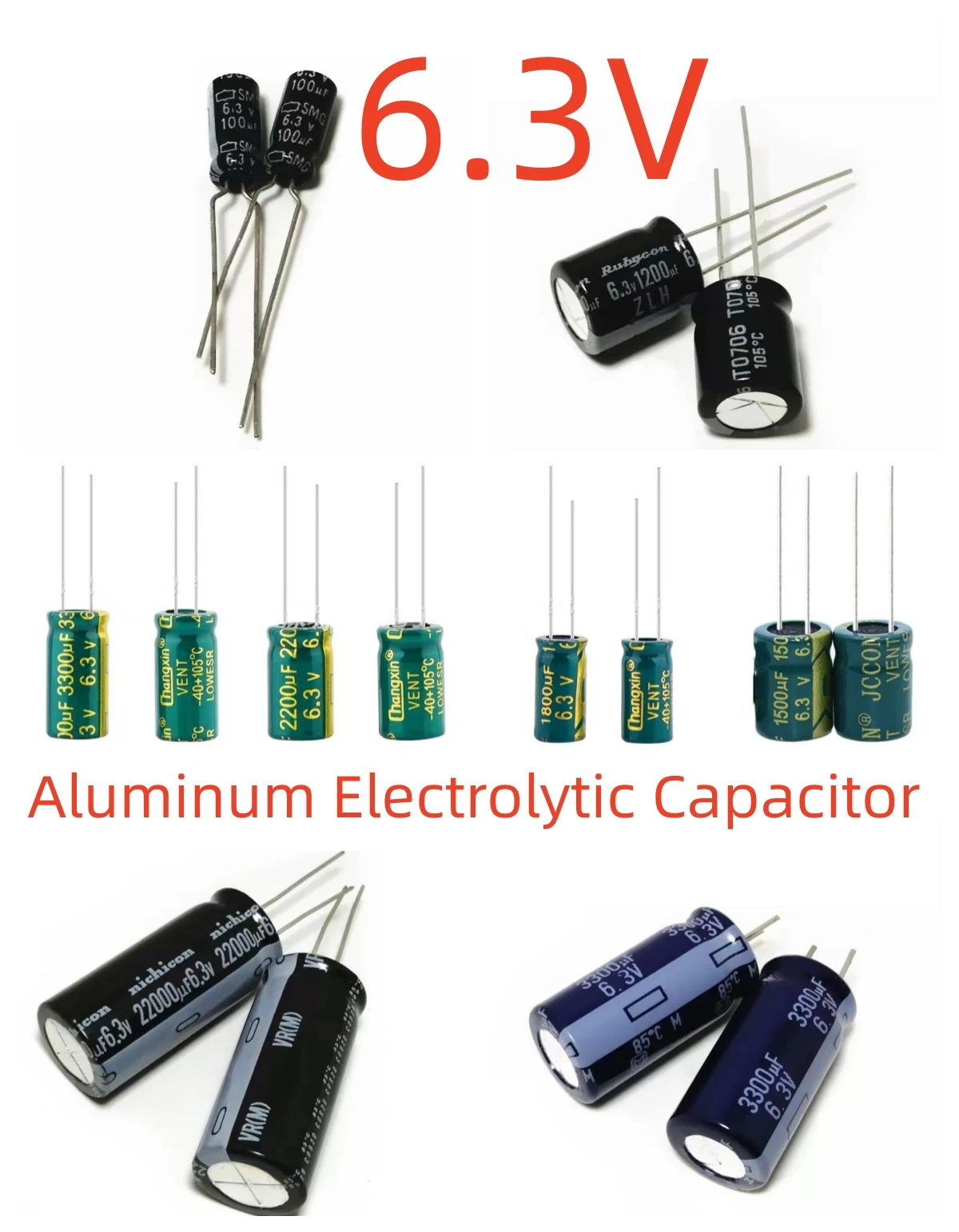 

10/50/100 Pcs/Lot 6.3V 1000uF DIP High Frequency Aluminum Electrolytic Capacitor