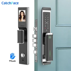 Camera TTLock Fully Automatic Electronic Fingerprint Front Door Security Lock Buletooth Digit Door Lock Viewer Doorbell