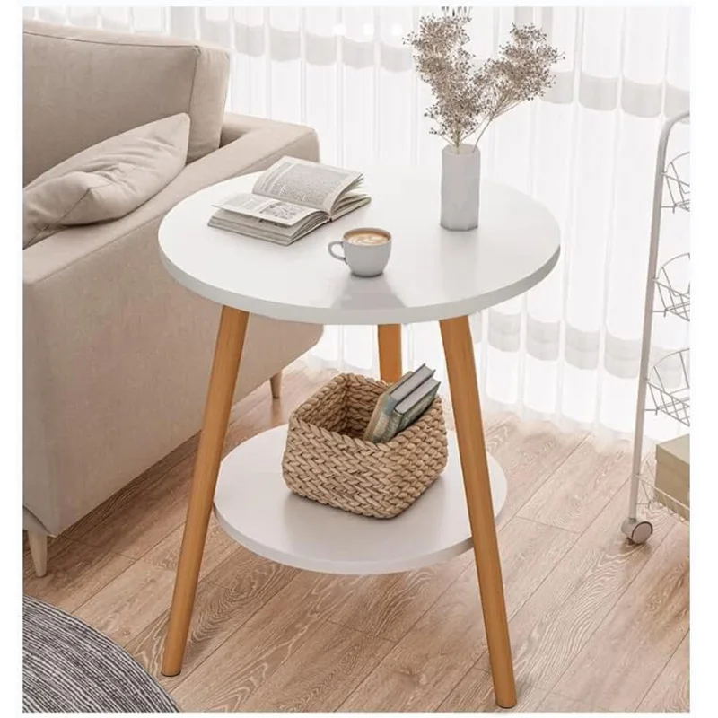 Round Side Table With Table Top Round Coffee Table Modern Style Bedside Table Sofa Tea Table for Living Room/Bedroom