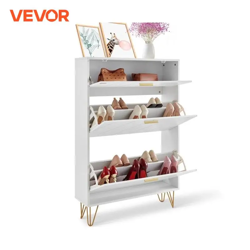 VEVOR Shoe Cabinet with 2/3 Flip Drawers Shoe Storage Cabinet for Entryway Free Standing Shoe Storage Organizer for Heels Boots