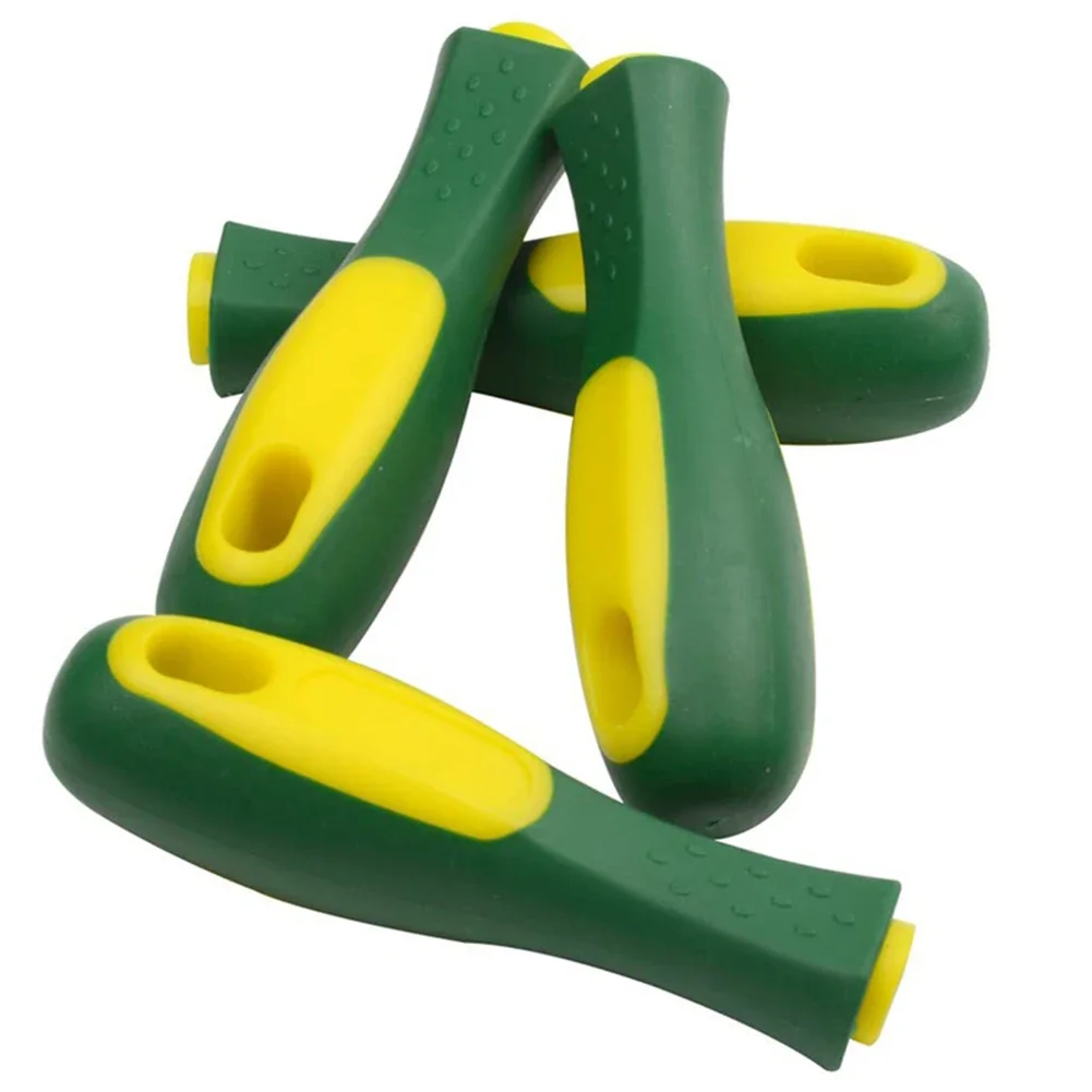 4 Pcs Rubber Files Handles Files Supplies 4-1/3 Inch Length Round Rectangular Hole File Handle Two Color Rubber File Handle 
