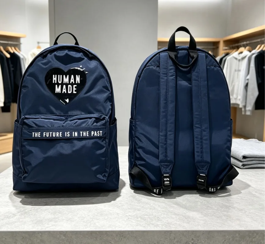 HUMAN MADE Vintage Military Backpack Stencil Graphic Heart Print Unisex Couple Bag