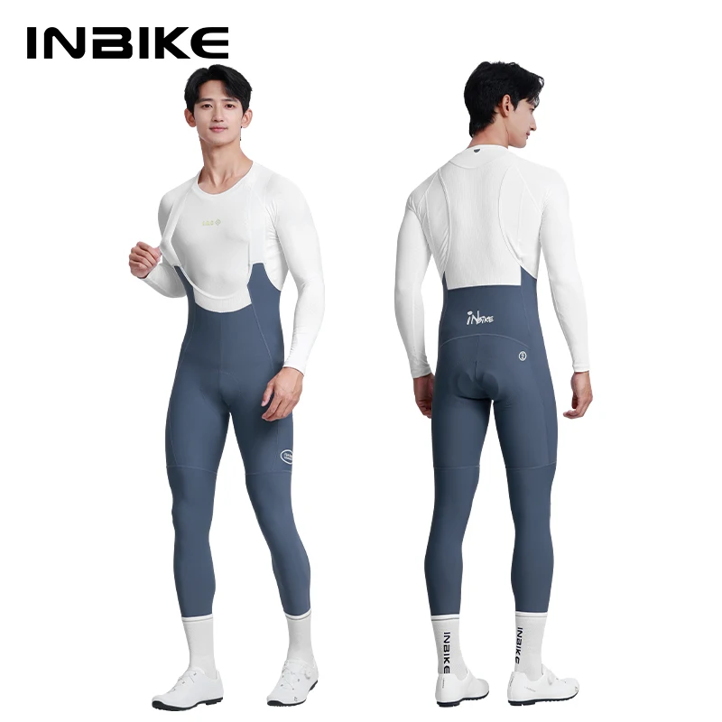 INBIKE Men's Cycling Bib Trousers Spring and Autumn Thin 3D Padded Reflective Breathable Road Cycling Leggings with Trouser Pads
