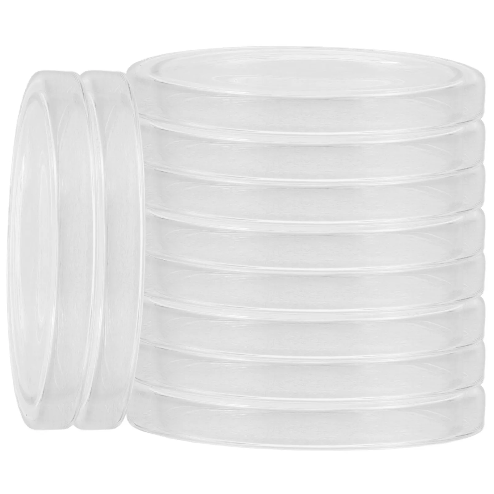 10Pcs Petri Dishes Flat Bottom Cell Culture Plates Stackable Plates for Microbiology Science Experiments