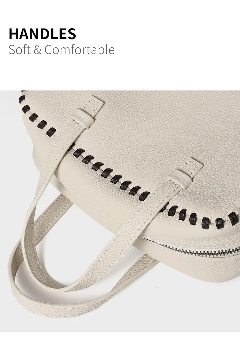 Damen Echtleder Schultertaschen 100% Crossbody Bucket Bag Weibliche Mode Einfarbige Designer Shopper Tote Marken-Trend Handtaschen Bolsas – Detail 15