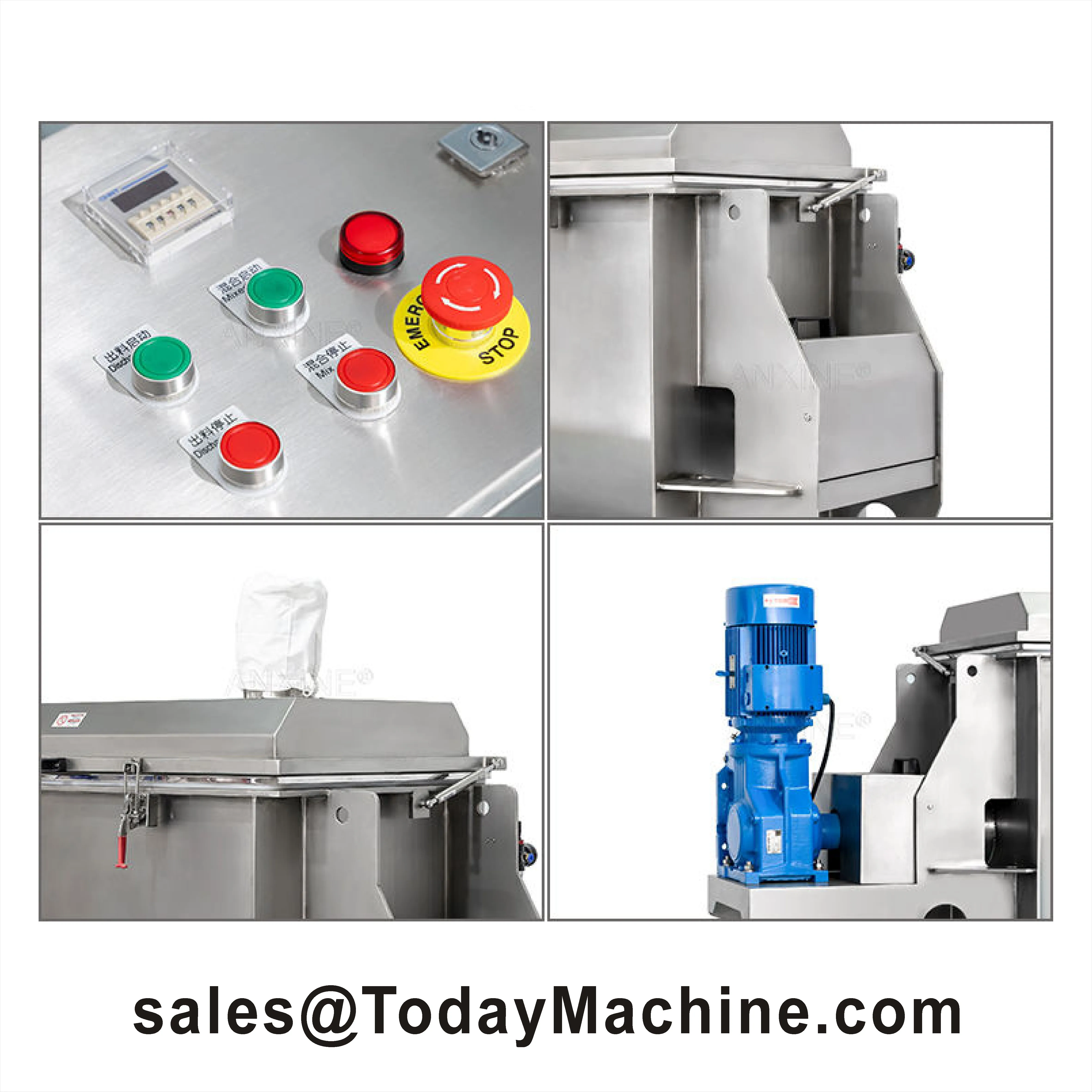 

Промышленный блендер из нержавеющей стали с горизонтальной лентой, пластиковые гранулы, мийный порошок, миксер