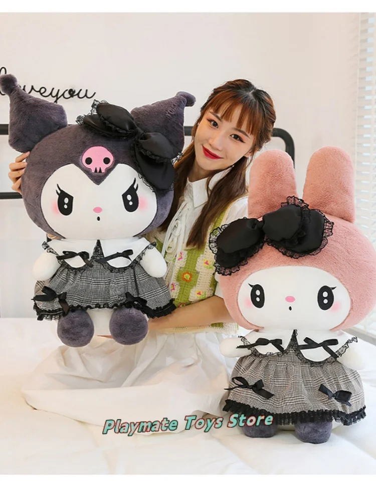 Neue 100 cm große Kawaii Kuromi Melody Puppe Plüschtier Puppe dunkle Farbe Kuromi Wurfkissen Anime Hand Kinder Spielzeug Weihnachtsgeschenk