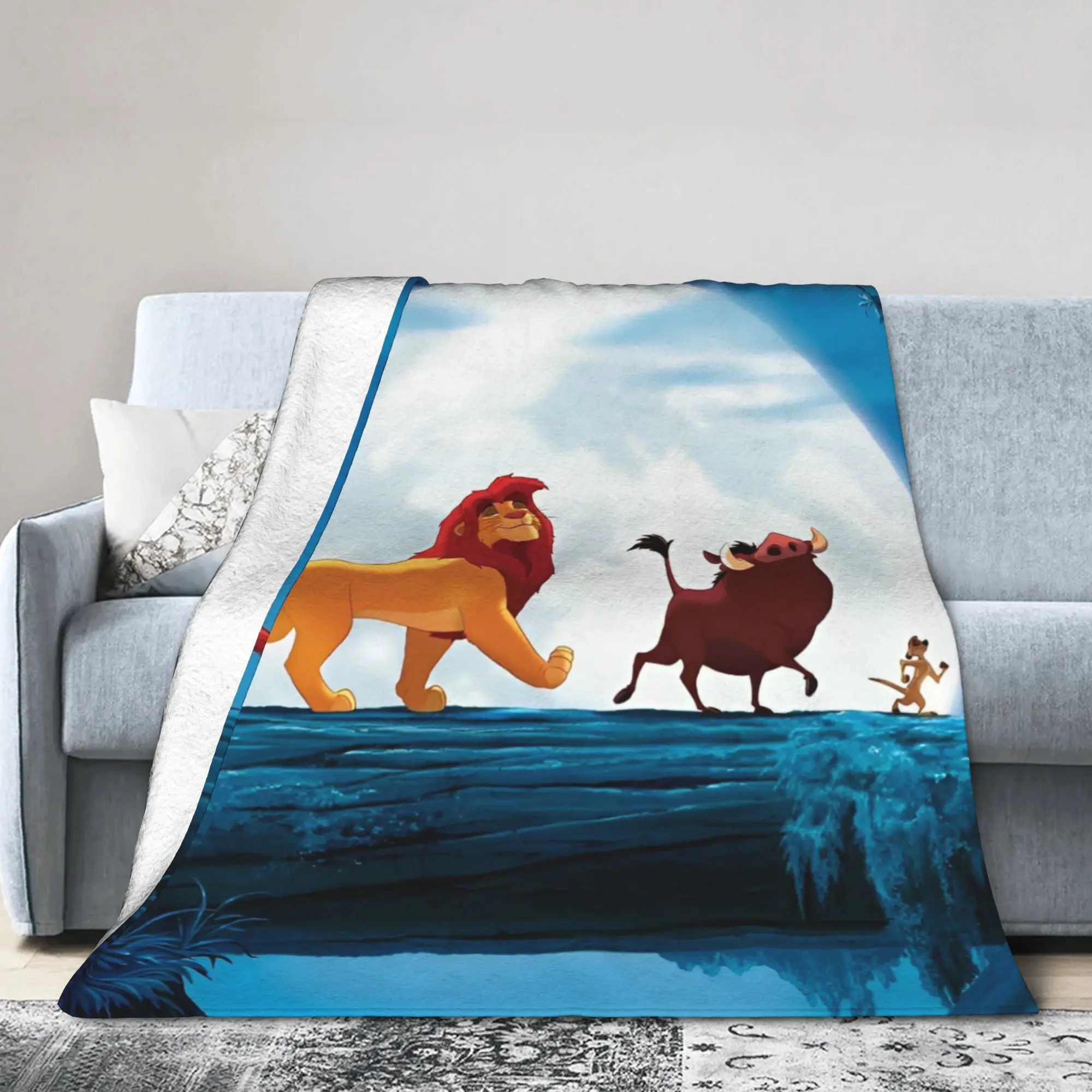 هاكونا ماتاتا- بطانية صوف الأسد الملك مضحك الكرتون موضة رمي بطانية للمنزل 150*125 سنتيمتر لحاف ، #2