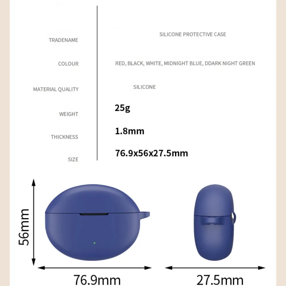 Portable Soft Earphone Case Silicone with Hook Protector Cover Dustproof Anti-drop Protective Sleeve for OPPO Enco Air4 Pro