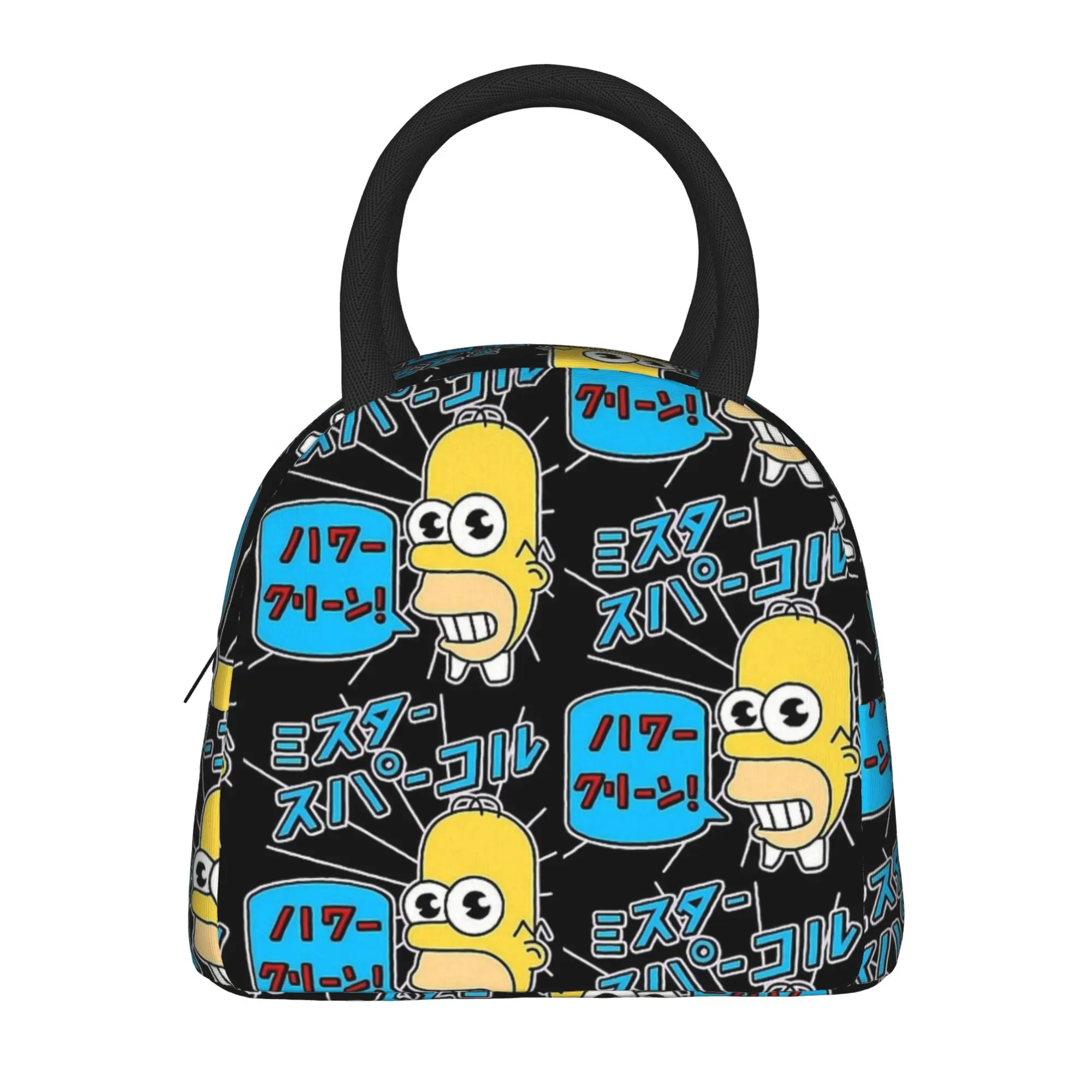 S-Simpsons Mr Sparkles Lunch Bag  Portable Lunch Box Men Office Print Cooler Bag Vintage Oxford Tote Food Bags