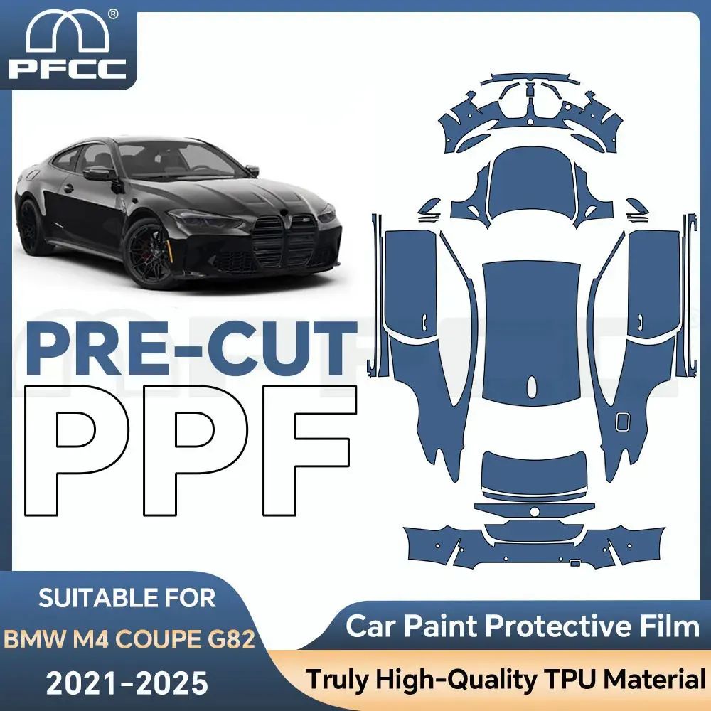 

For BMW M4 Coupe 2021-2025 Front Paint Protection Film PreCut Kit PPF 8.5Mil Clear Bra Full Vehicle Transparent Car Accessories
