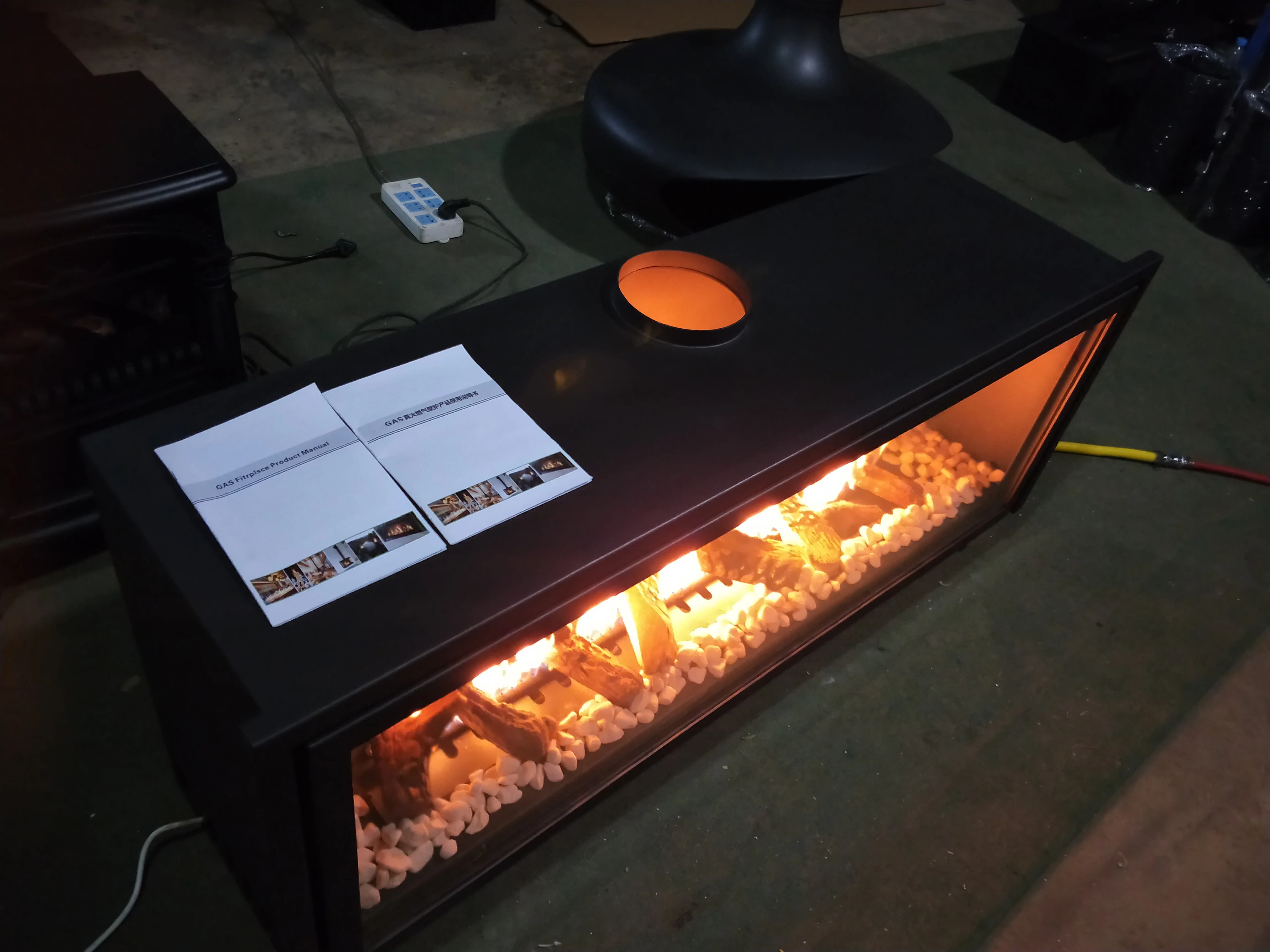 مدفأة غاز حقيقية داخلية عالية الكفاءة مقاس 150*35*50 سم للاستخدام المنزلي والفندق