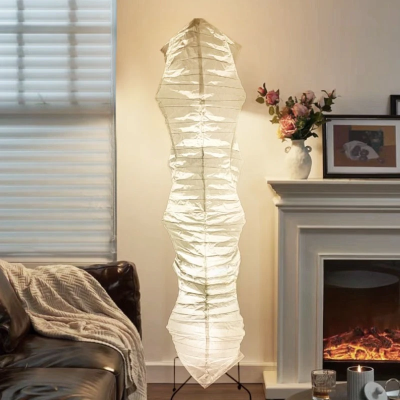 Noguchi Akari Wabi Sabi Style Floor Lamps Bedroom Bedside Living Room Study Homestay Japanese Rice Paper Lantern Standing Lights