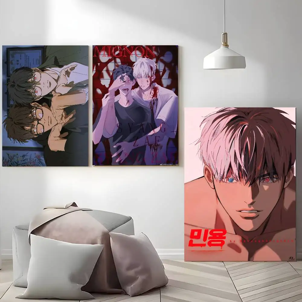 Anime Vampires MIGNON bl Poster  Self-adhesive Art Waterproof Paper Sticker Coffee House Bar Dorm Room Wall Decor