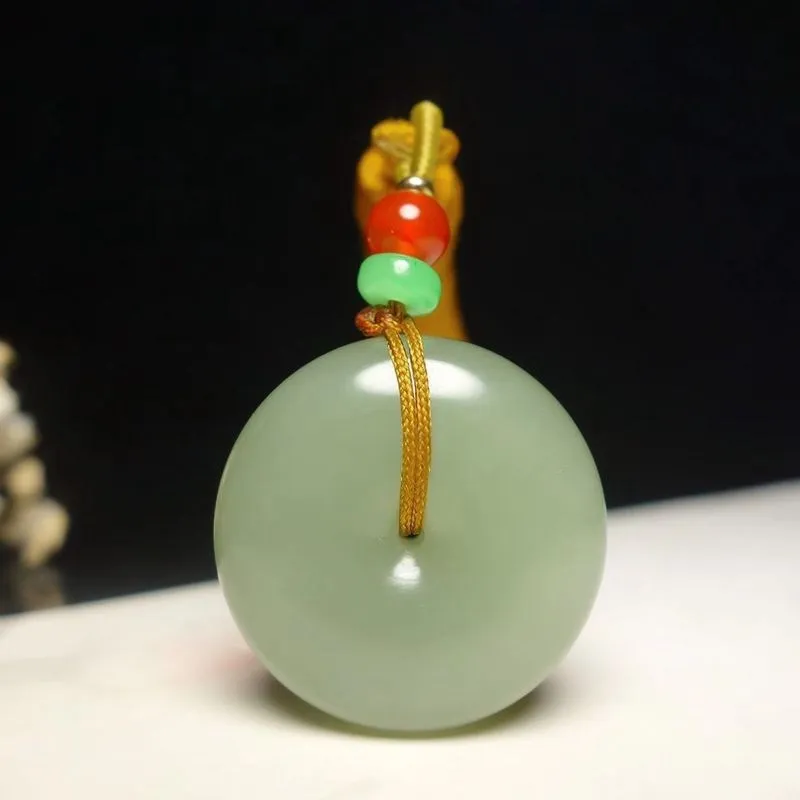 

Fine Jewelry Natural Hetian Nephrite Jade Qinghai Material Safety Buckle Pendant For Men And Women