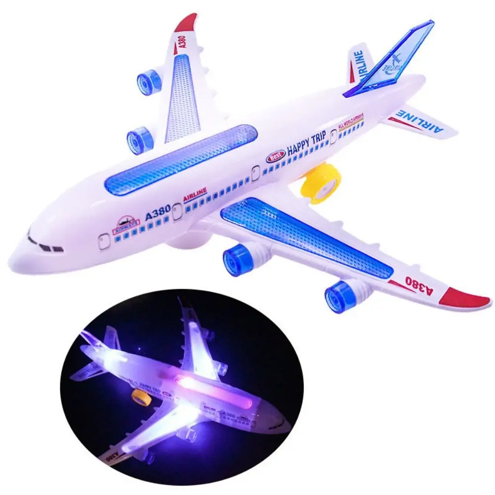 

Gift Music Flash Sound Airplane Toy Light Effects Educational Airplane Model Automatic Rotation Aircraft Toys Children