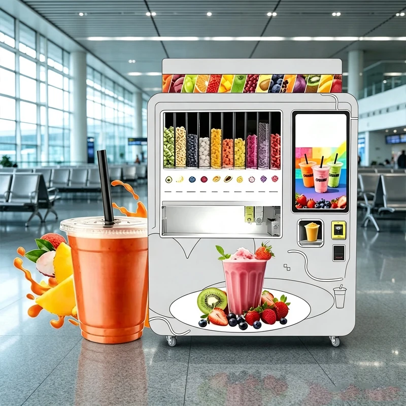Professional Touch Screen Smoothie Maker Automatic Self Service Cold Drink Dispenser Multi Flavor Fresh Fruit Blender Shop