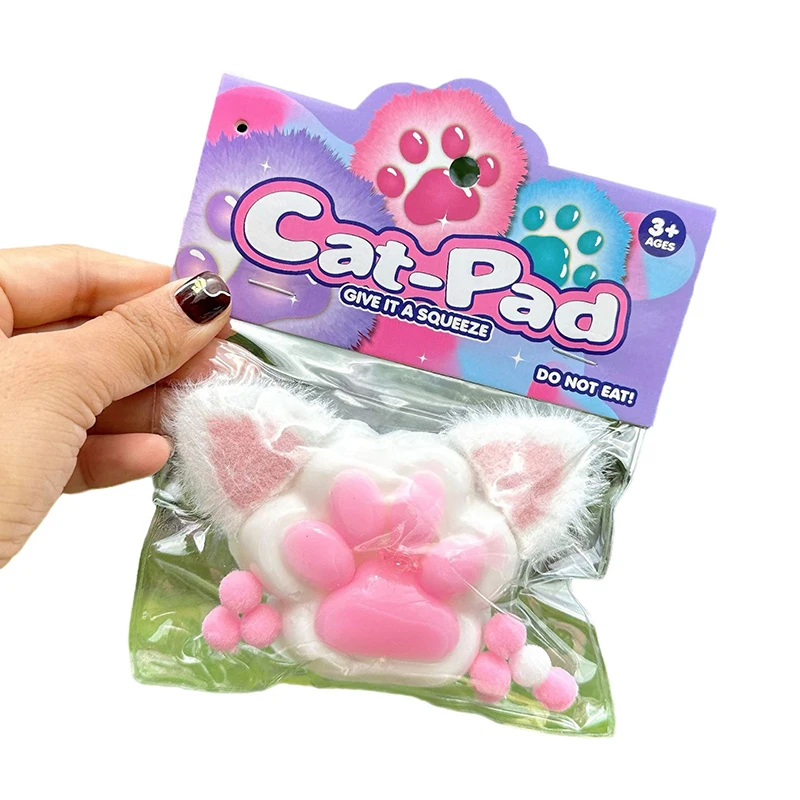 Jouets de décompression de patte de chat pour adultes et enfants, oreilles d'ange de chat, dessin animé Kawaii, anti-stress souligné, instituts, montée lente, nouveau