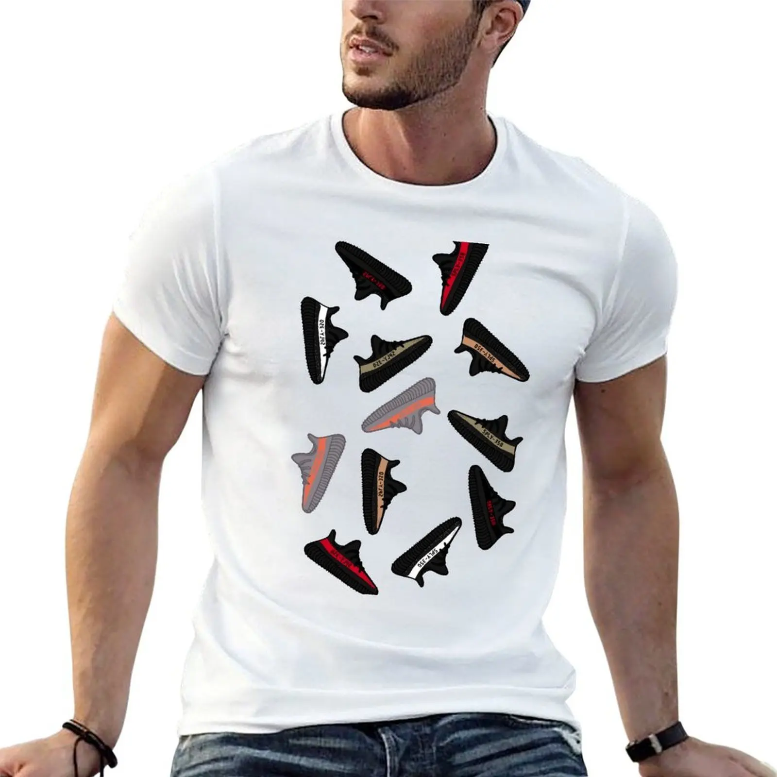 Camiseta masculina Yeezy 350 v2, camiseta de designer para homem, camiseta 100% algodão, camiseta masculina de algodão