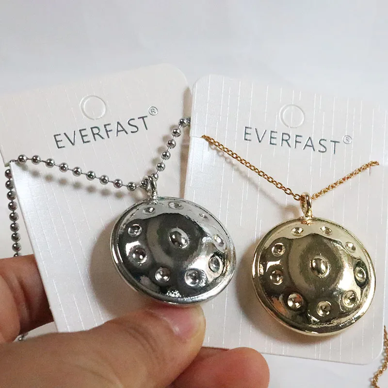 1pc FunnyThing Handpan Pendant Long Necklace HANG Charms Women Men Hand Disc Musical Instrument Shape Jewelry Accessories