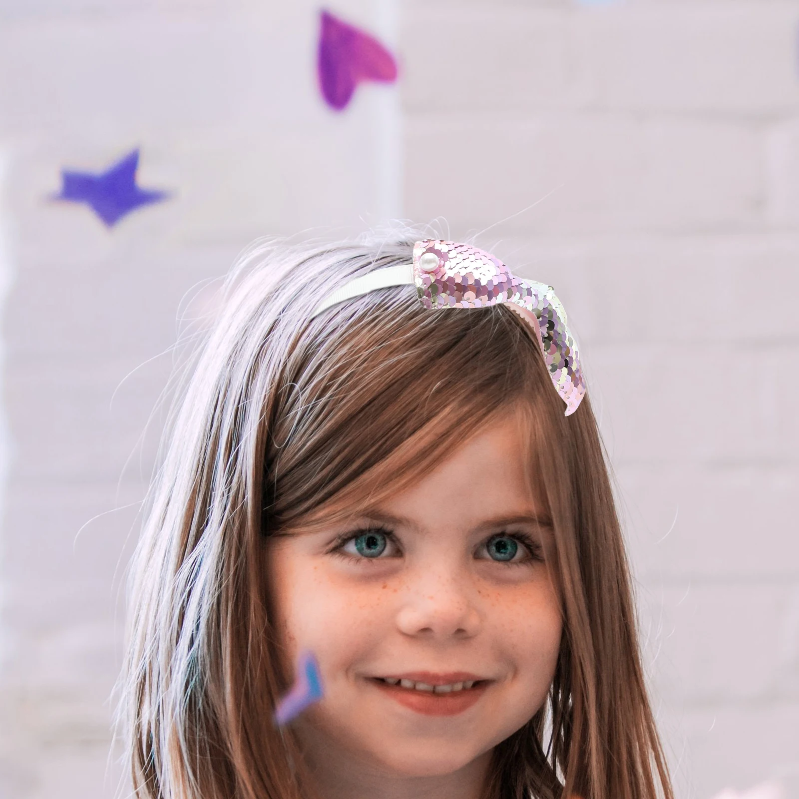 

Mermaid Headband Reversible Sequin Glitter Hairband For Little Girls Party Cosplay Carnival Birthday