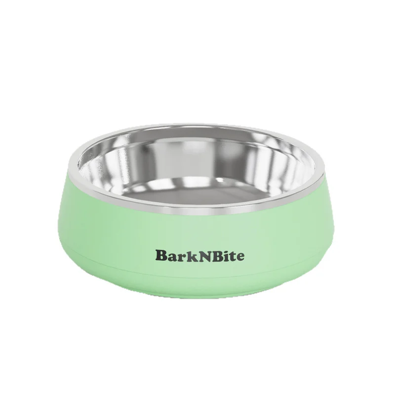 

BarkNBite 304 Stainless Steel Slow Feeder Bowl Non Slip Food Water Pet Bowl for Small Medium Sized Dogs Cats Promotes Pet Health