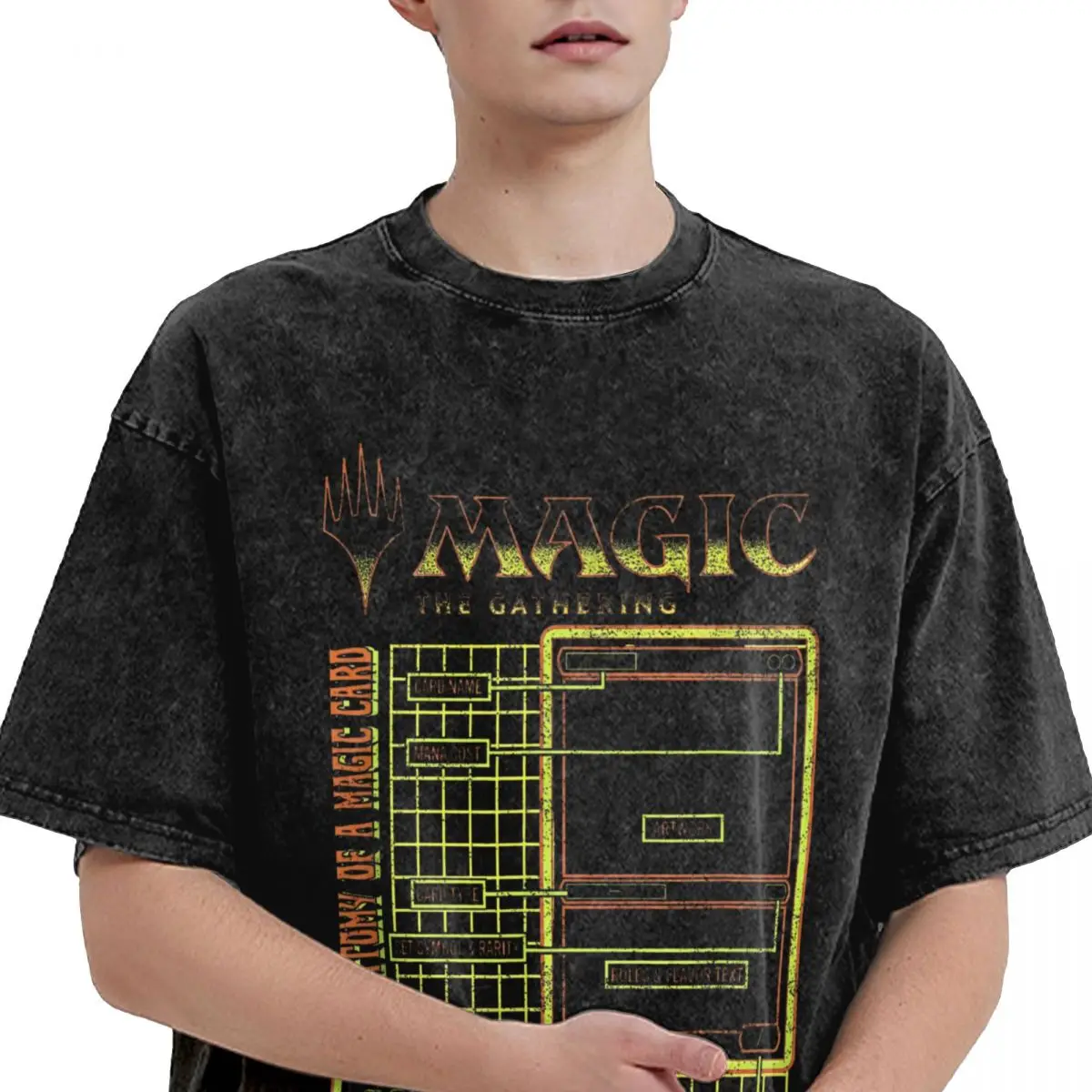 Magic Games Gathering MTG Washed T Shirt Streetwear Hip Hop