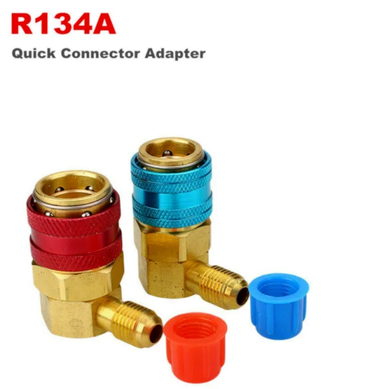 2PCS R134A Quick Connector Adapter Coupler A/C Manifold Gauge Low/High HVAC 6-Ball