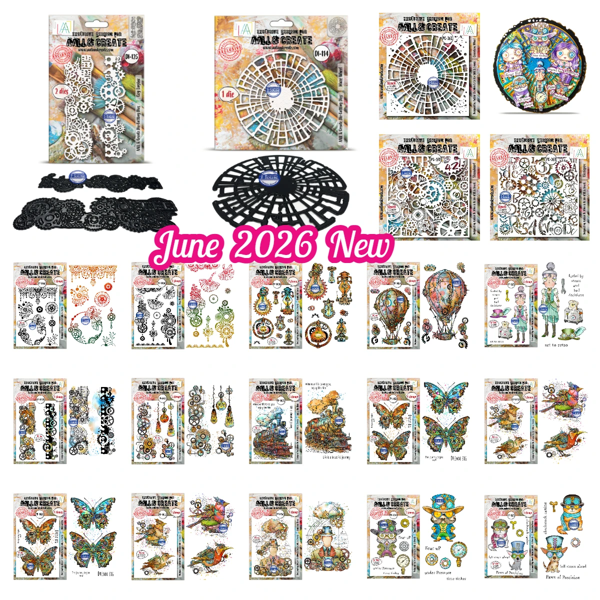 Aall& Create Maze Wheel Clockspire Steamheart Precision Paws Metal Cutting Dies Stamps for DIY Scrapbook Handmade June 2026 New