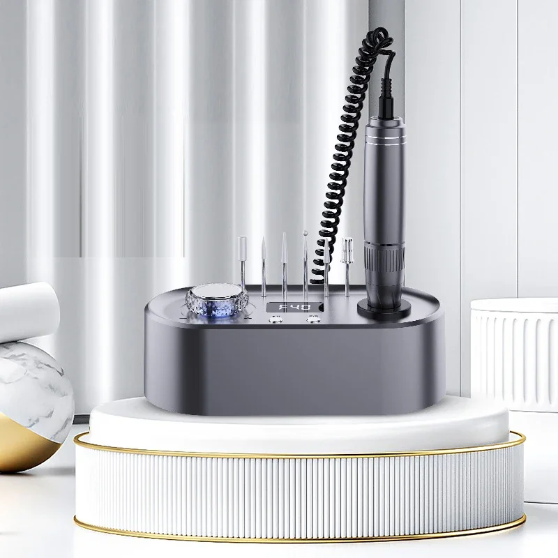 

Высокоскоростная малошумная маникюрная шлифовальная машина с небольшой вилкой, электрическая дрель для лака для ногтей и шлифовальная машина для домашнего использования, портативный маникюрный инструмент