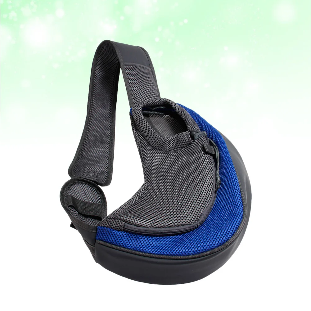 

Single Shoulder Pet Bag Size L Dark Blue Exquisite Detail Grid Decoration Fashionable and Comfortable for Dogs Cats