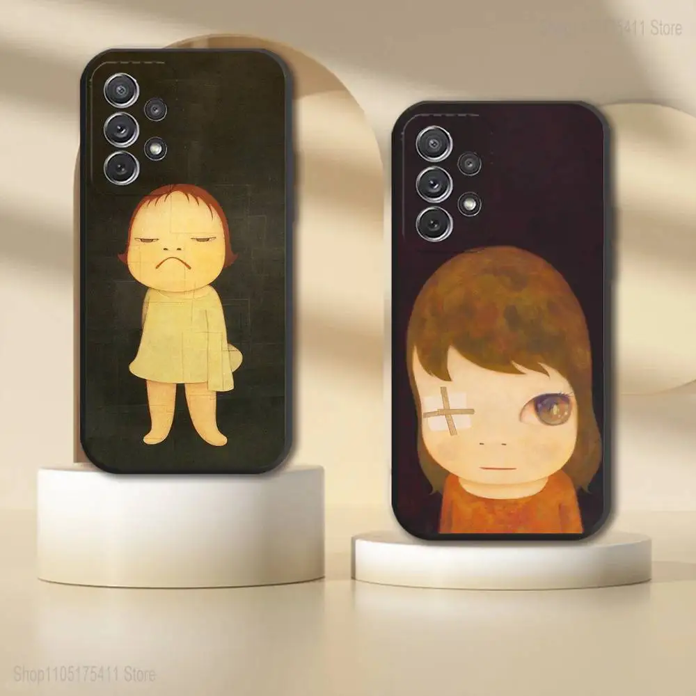 

Cute Y-Yoshitomo NaraS Phone Case For Samsung S 25,24,23,22,30,21,10,9,Ultra,Plus,Lite,FE,4,5G Black Soft Case