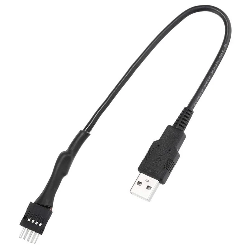 2Pcs 20Cm 9 Pin Male To External USB A Male PC Mainboard Internal Data Extension Cable
