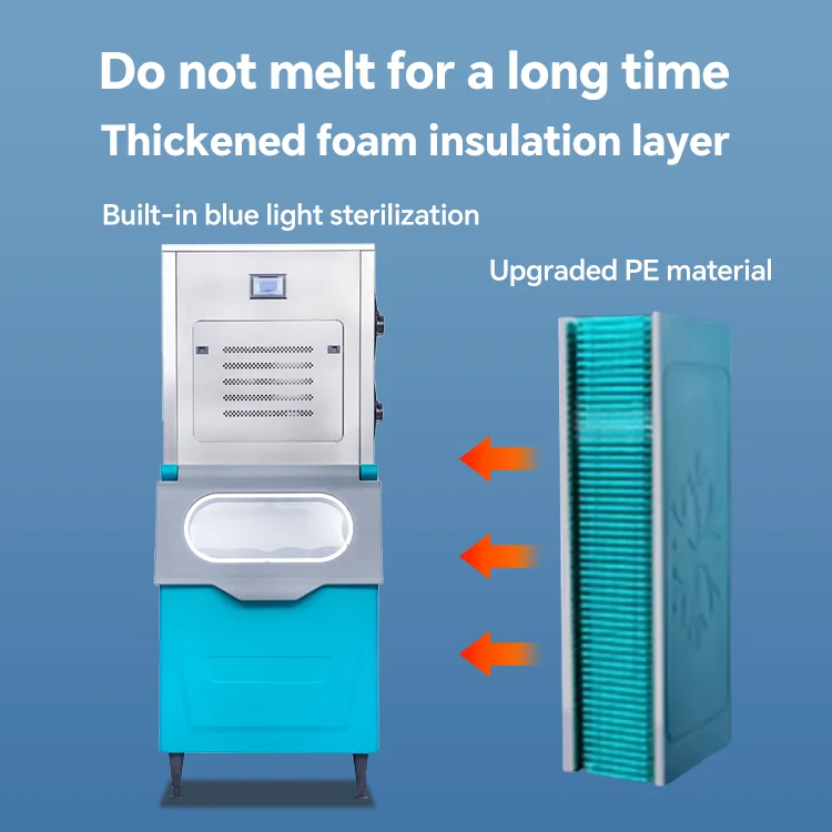 Macchina per il ghiaccio a scaglie ad alta capacità Macchina per il ghiaccio a scaglie in acciaio inossidabile con controllo del microcomputer da 1 tonnellata per il negozio di bevande Maquina De Hielo