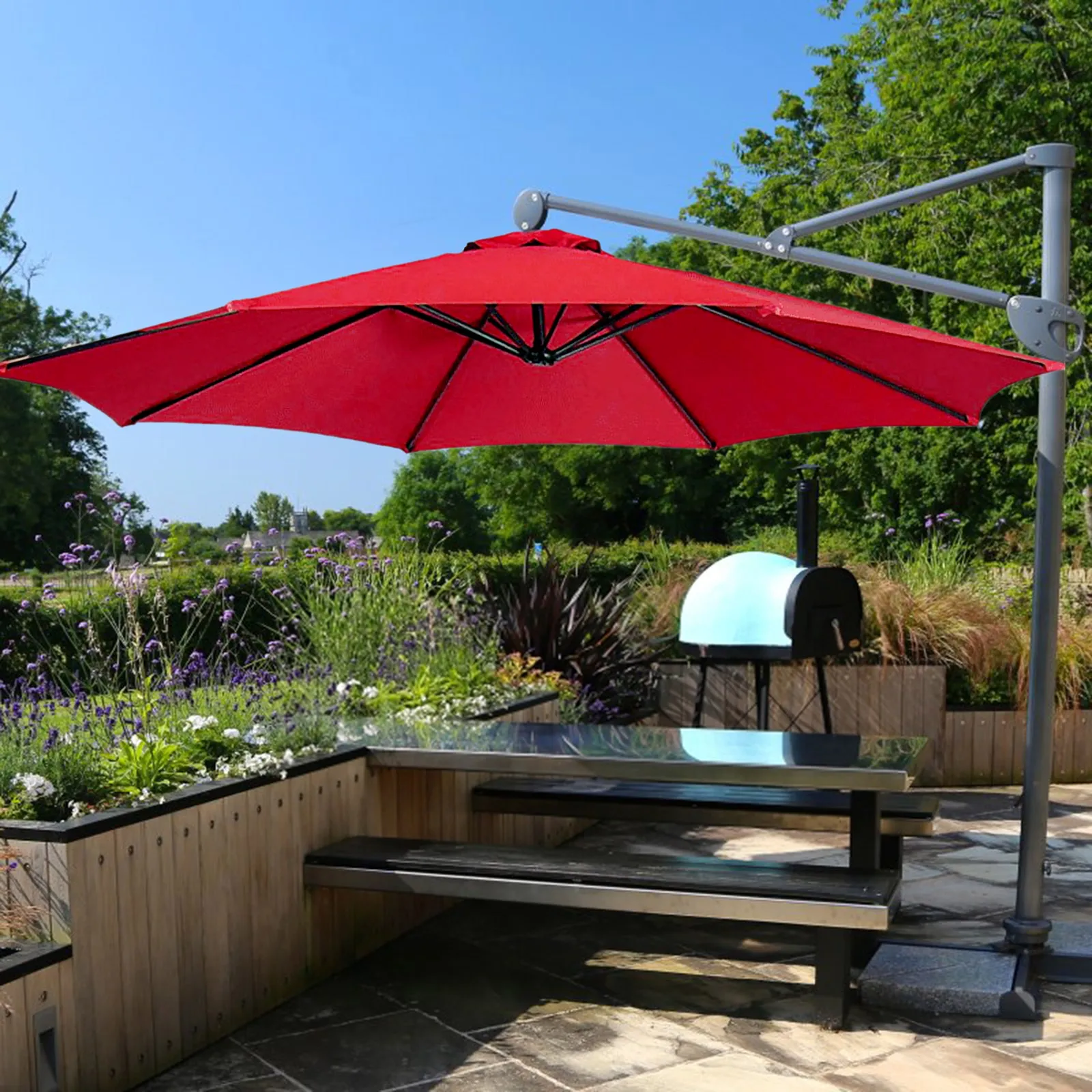 

Replacement Umbrella Cover Car Fabric Parasol Garden Canopy Covers Polyester for Cloth Outdoor Patio