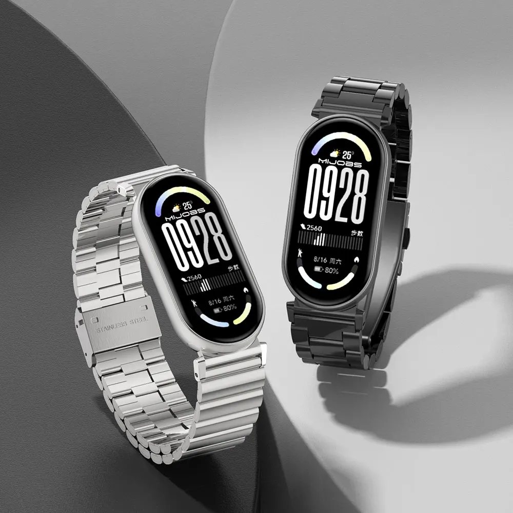 حزام لـ Mi Band 10 9 8 حزام ساعة معدني لـ Mi Band 9 حزام معصم لـ Mi Band 10 NFC النسخة العالمية معصمه الملحقات