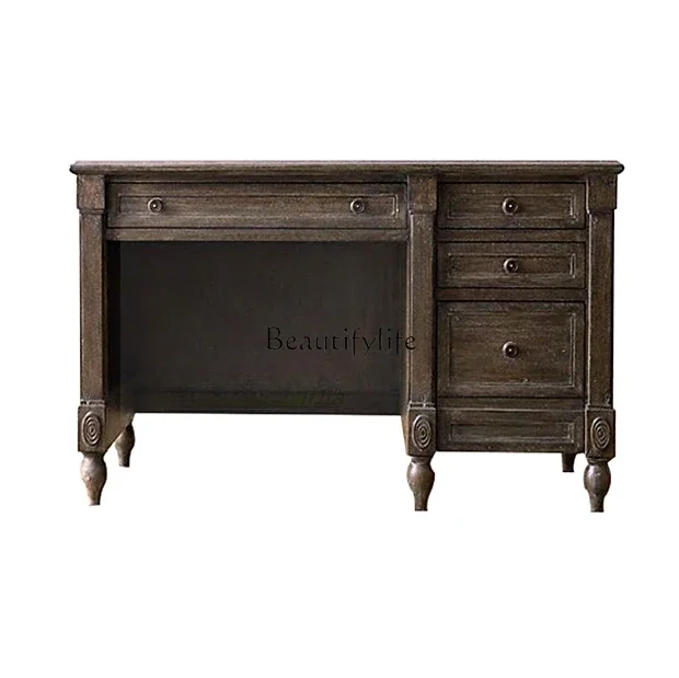 

FG28American country old solid wood desk French simple computer desk