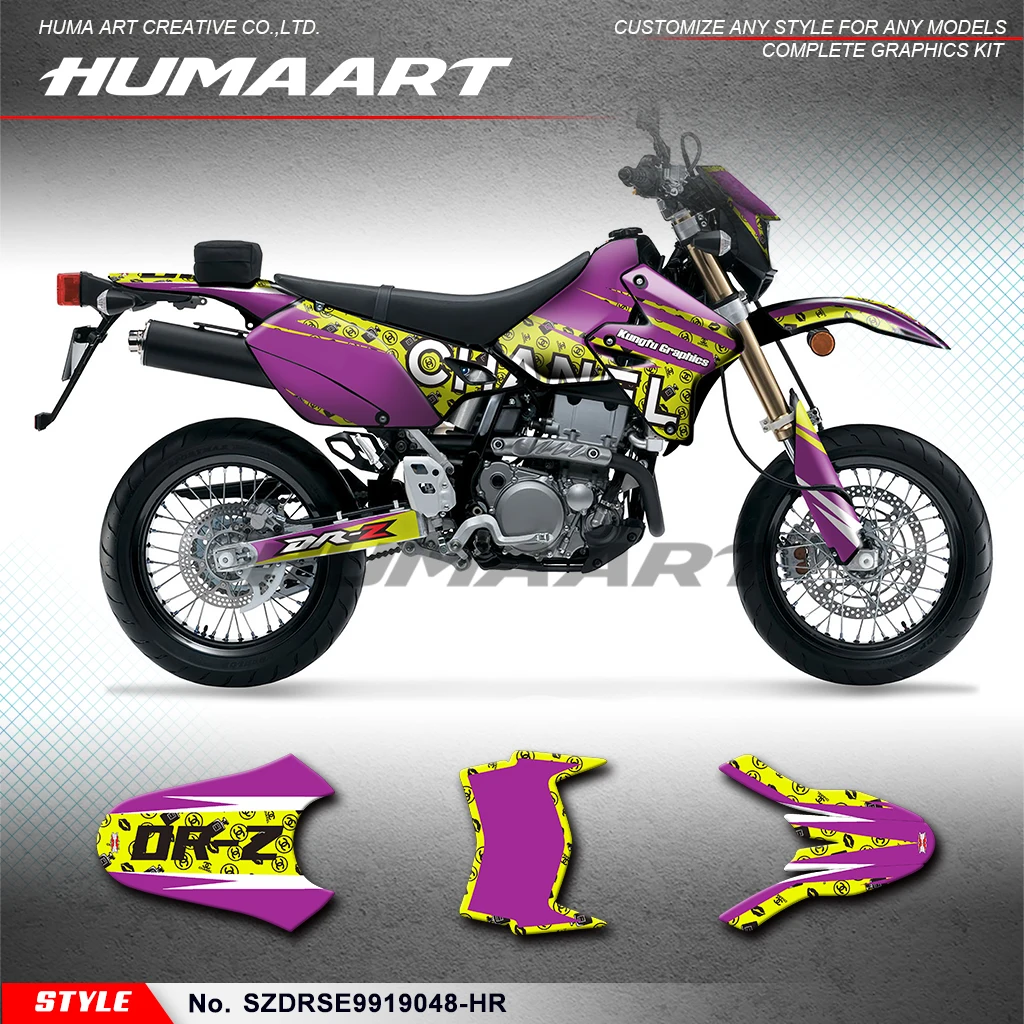 HUMAART Graphics Kit UV-resistant Vinyl for Suzuki DRZ400E DRZ400SM KLX400 R, SZDRSE9919048-HR