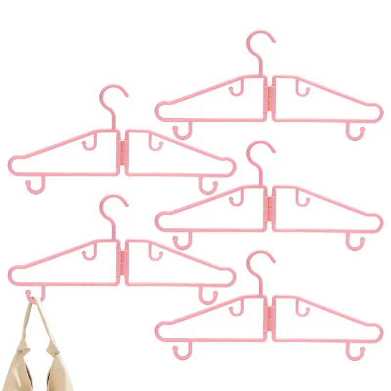

5Pcs Folding Clothes Hangers Towel Rack Hangers Portable Space-saving Storage Hanger For Coats Suits Dress Closet Hangers