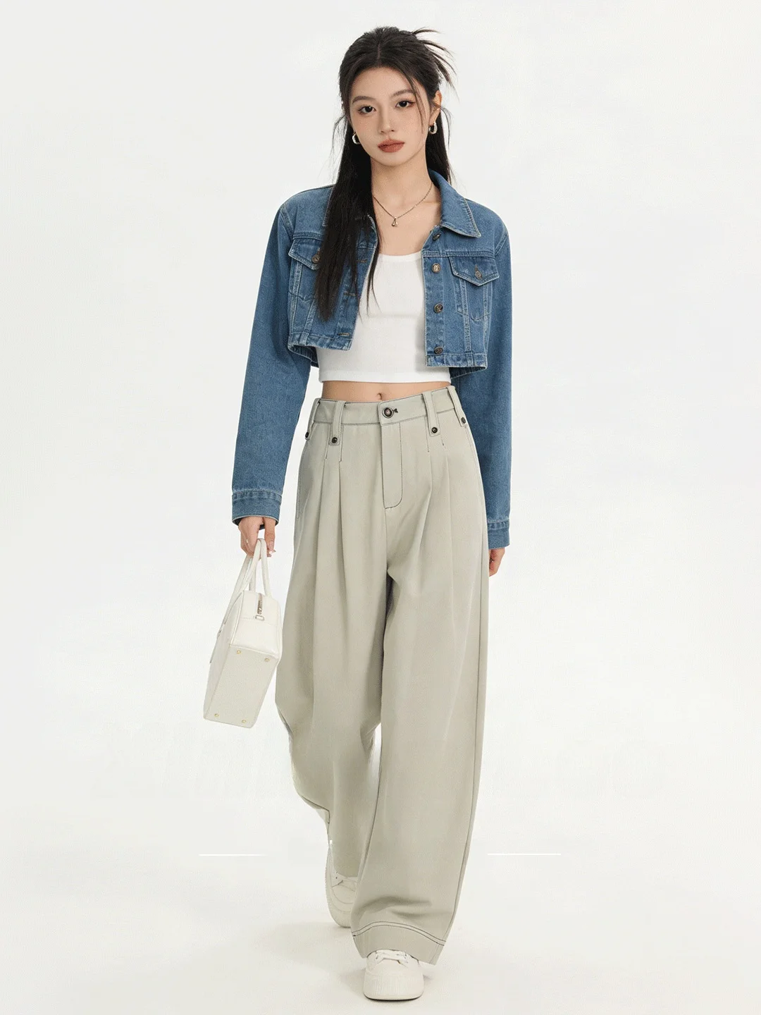 

Loose Wide Leg Jeans Korean Sle High Waist Slimming Casual Everyday Drapey Versatile Faionable Spring 2026 Ladies Jeans