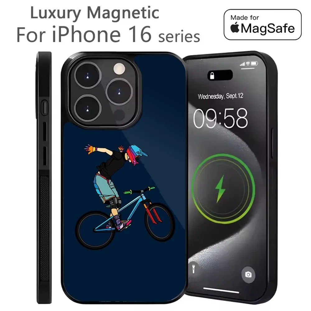 

MTB Mountain Bike Cycling Phone Case For iPhone 16,15,14,13,12,11,Plus,Pro,Max Mini Magsafe Magnetic Wireless Charging