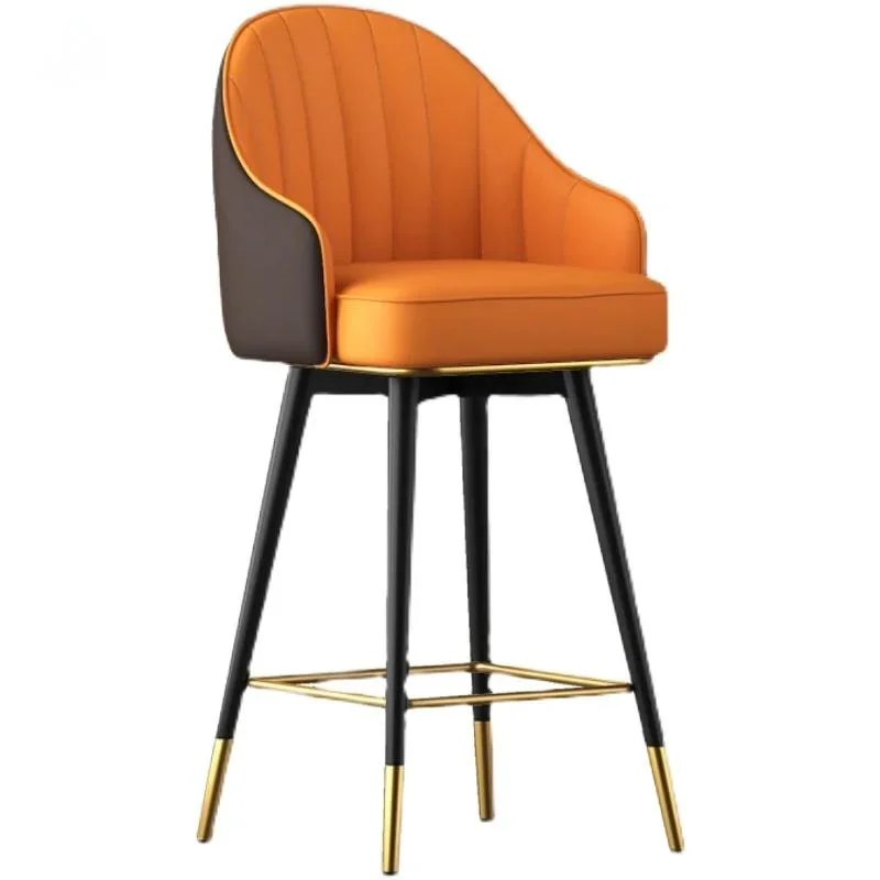 Nordic Living Room Restaurant High Bar Chairs Modern Minimalist Home Furniture Rotating Bar Stool Hotel Swivel Backrest Armchair